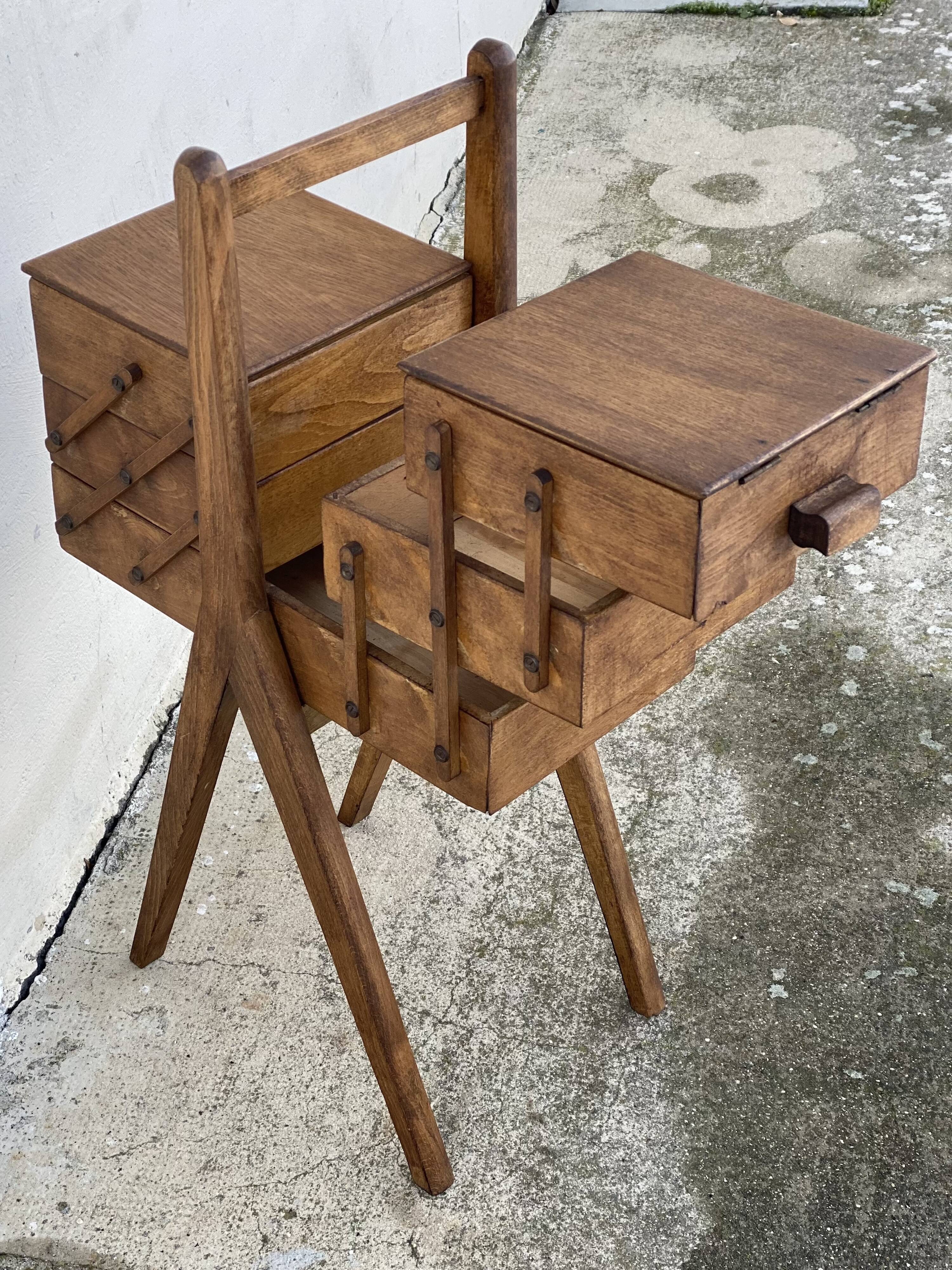 Vintage 1960s sewing table with splayed legs