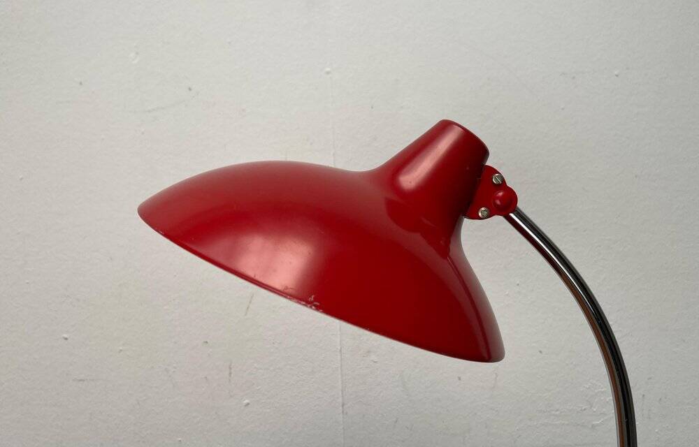 Red German table lamp mid-century 6786 by Christian Dell for Kaiser Idell, 1960s