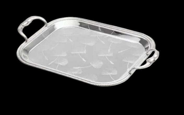 Rectangular polished iron electroplated tray
