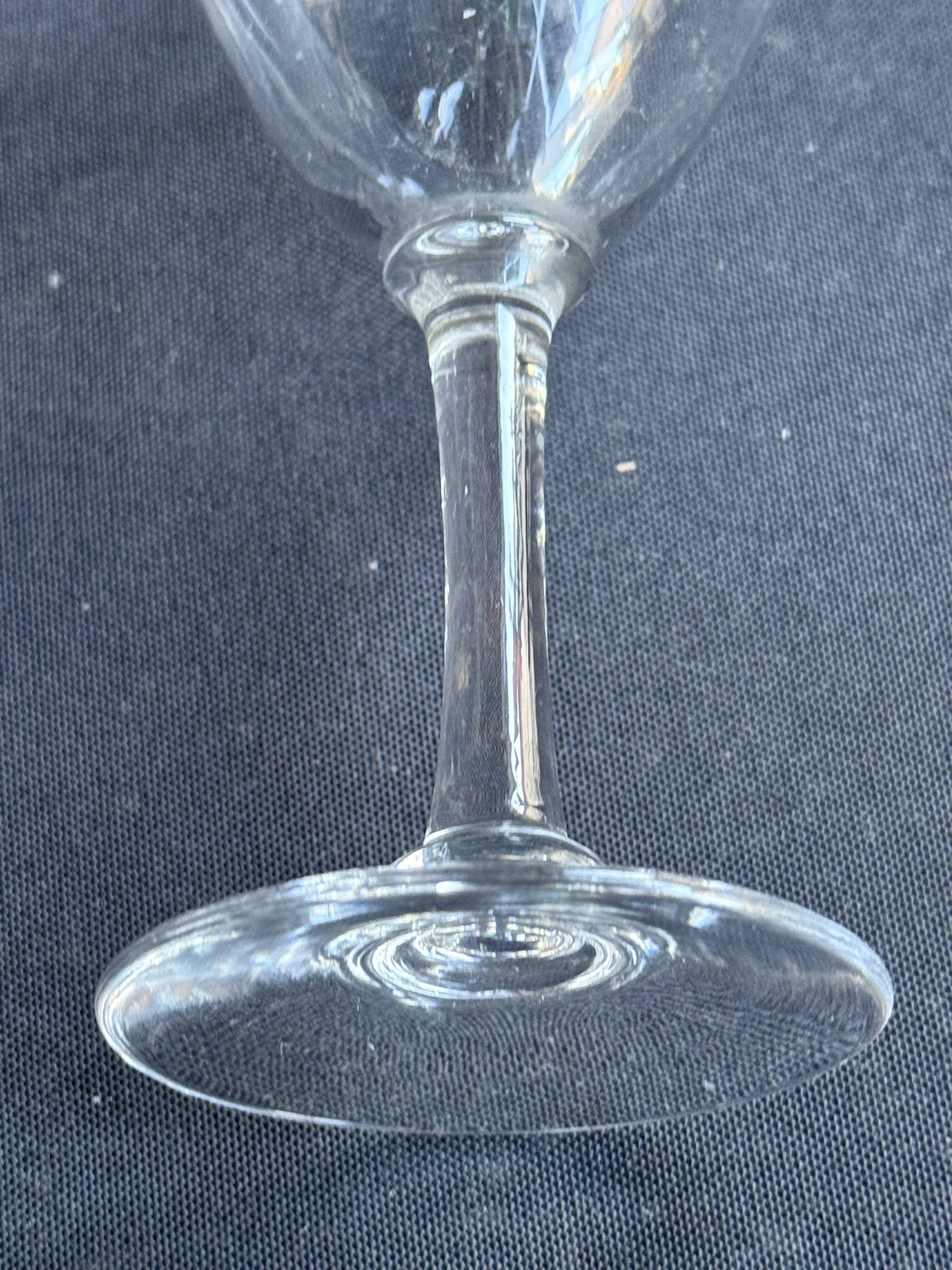6 Saint Louis wine glasses Manon service Pantograph engraving IV