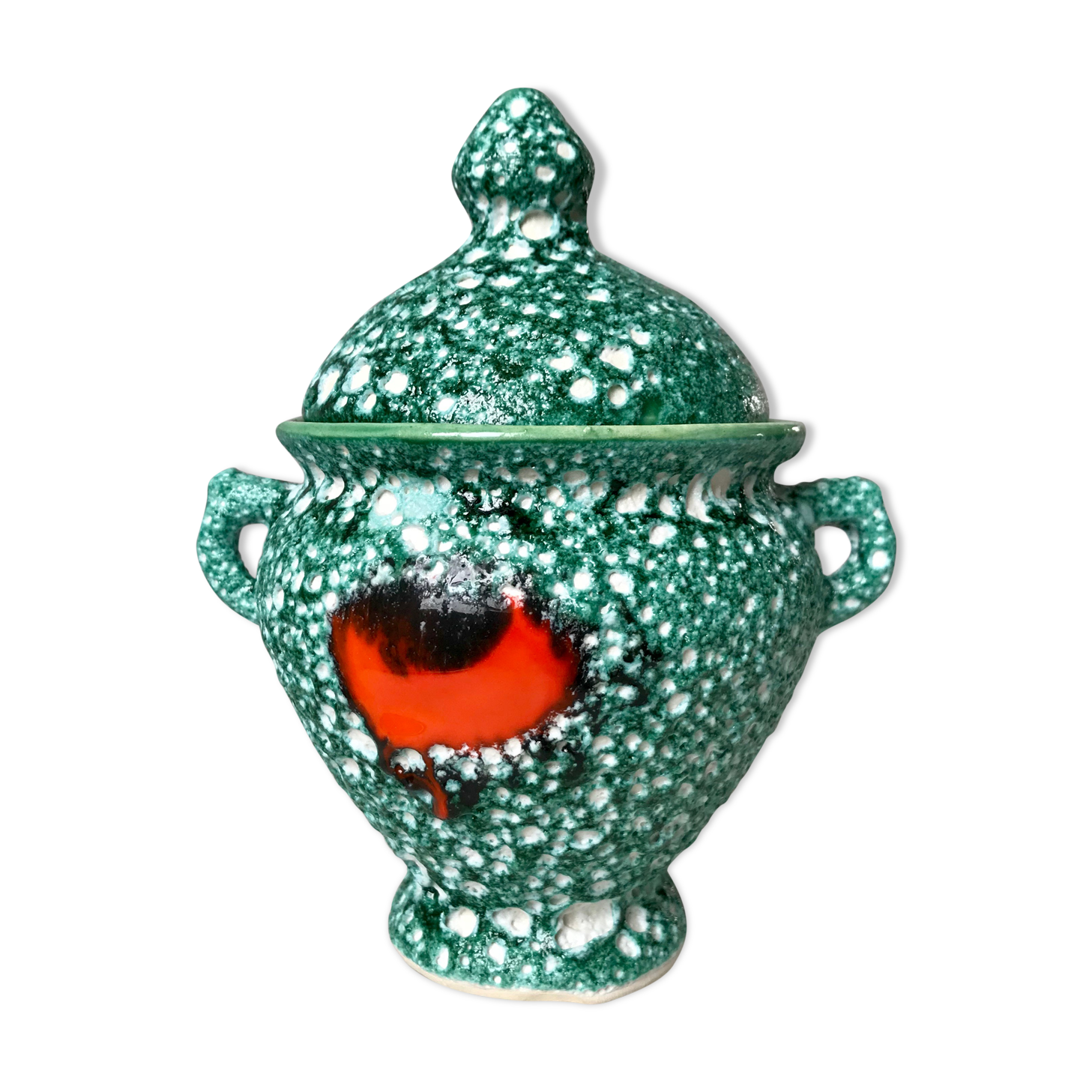 Green pot Vallauris not signed 70s