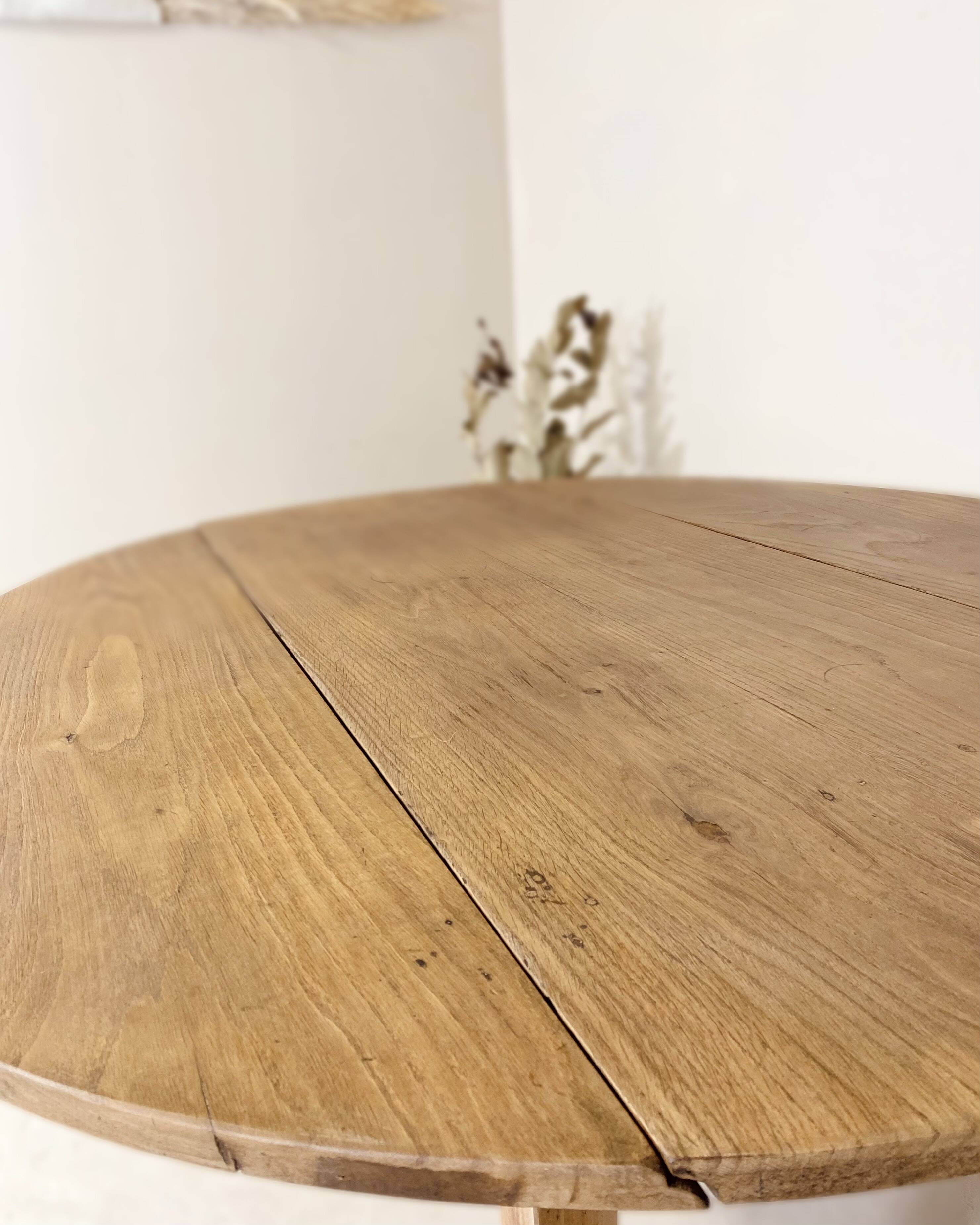 Restored solid oak round table