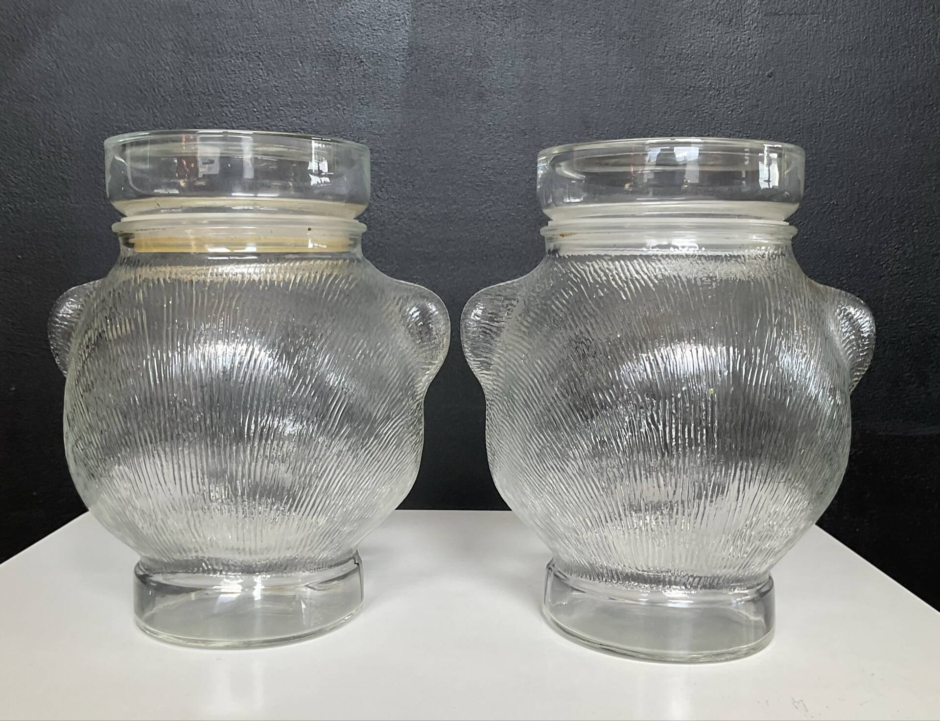 Pair of vintage jars candy jar bear head