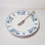 Set of 5 flat plates in Sarreguemines earthenware model Decor 1900, iron earth