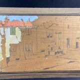 Painting signed Xavier SAGER 1881-1969 Route de Nice view of the port