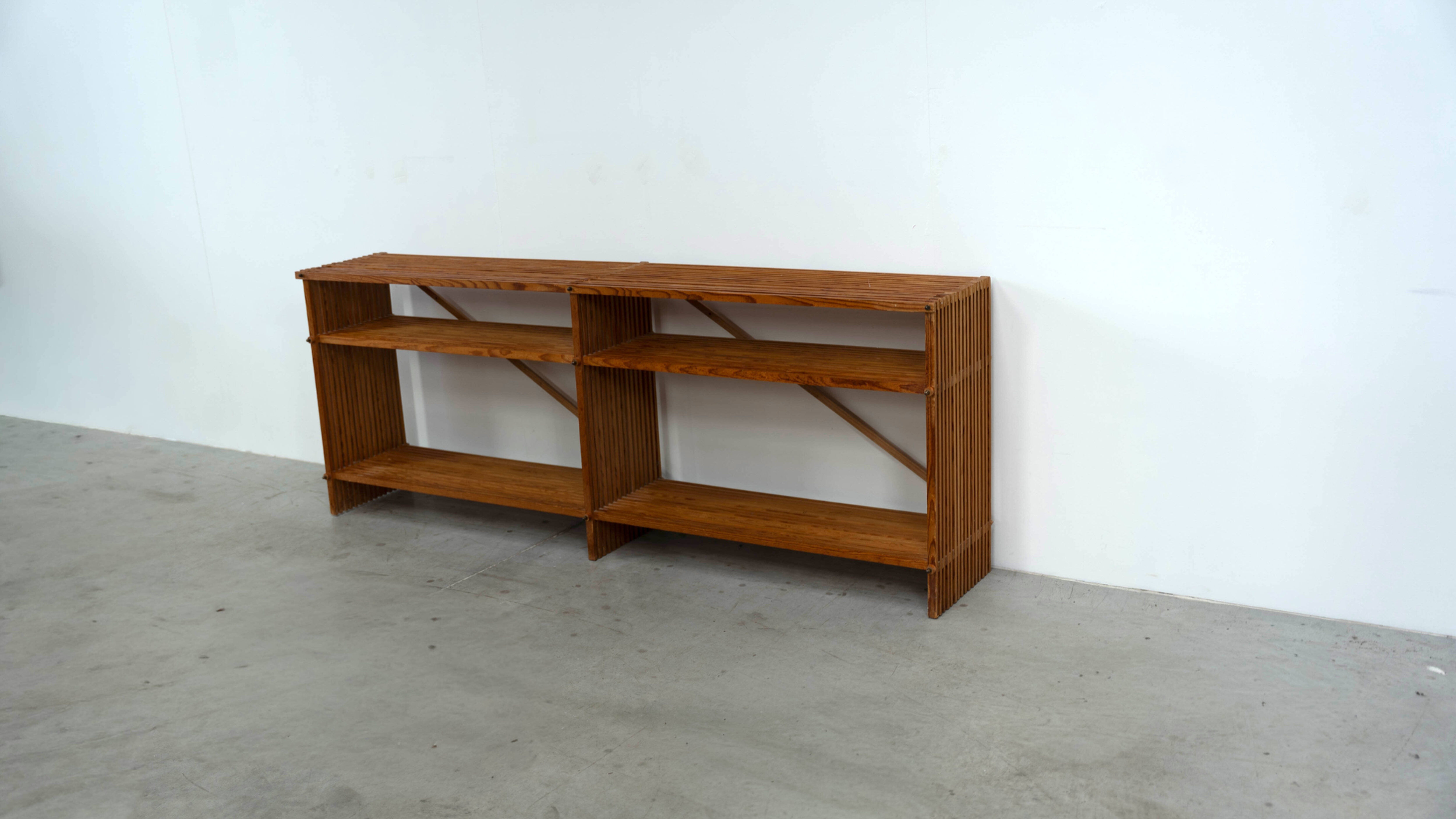 1970's Scandinavian pine open sideboard