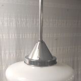 Industrial pendant lamp opaline Art Deco style – 50s/60s