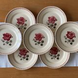 9 assiettes plates anciennes en faïence de badonviller
