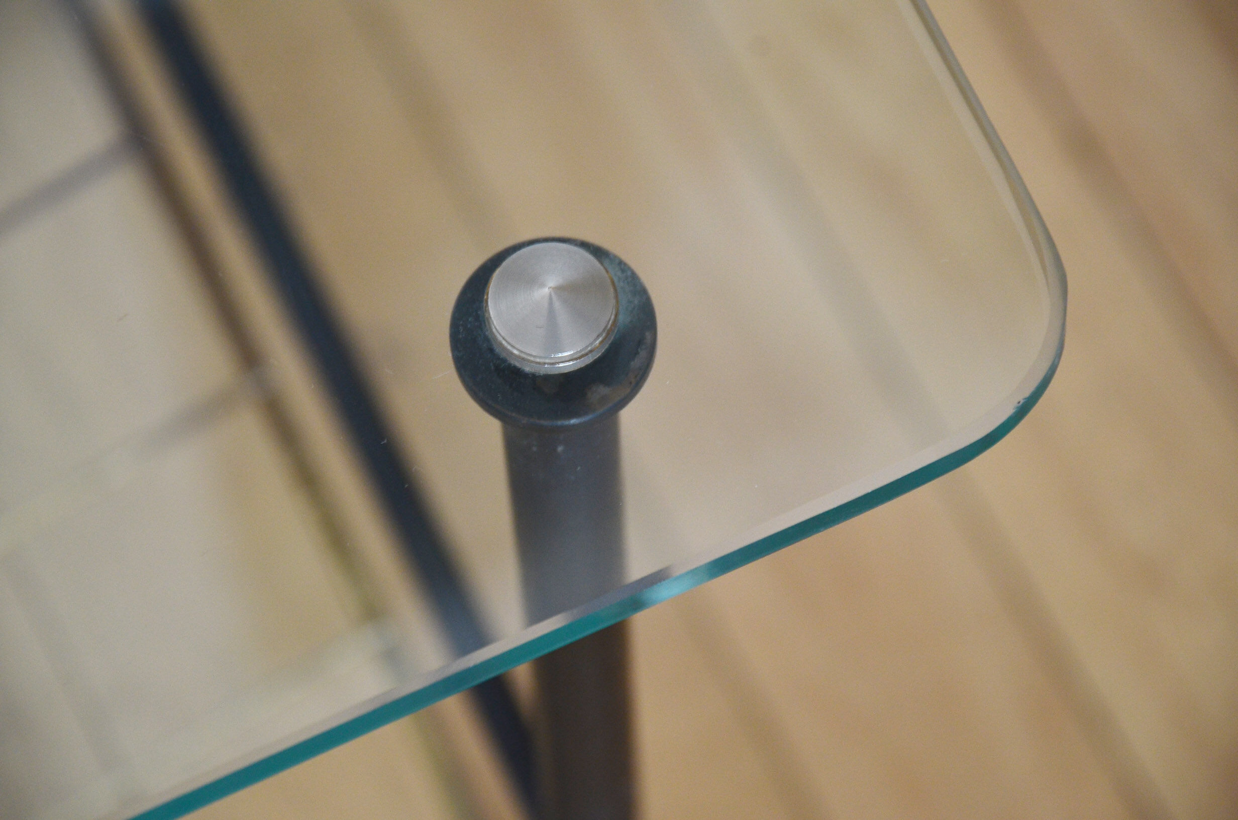 Glass coffee table door magazines 50s