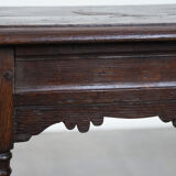 Tabouret ancien anglais en chêne massif du XVIIIe siècle