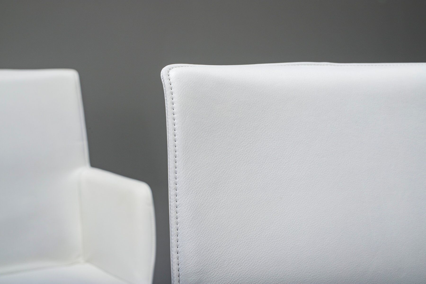 Gio dining chairs in ecru leather by Walter Knoll, Germany, 2000s, set of 8