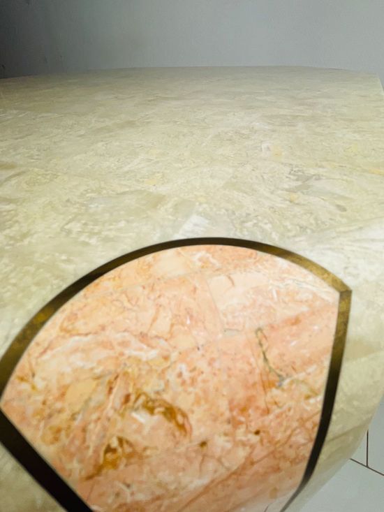 Table vintage en marbre Maitland Smith Hollywood Regency années 1980