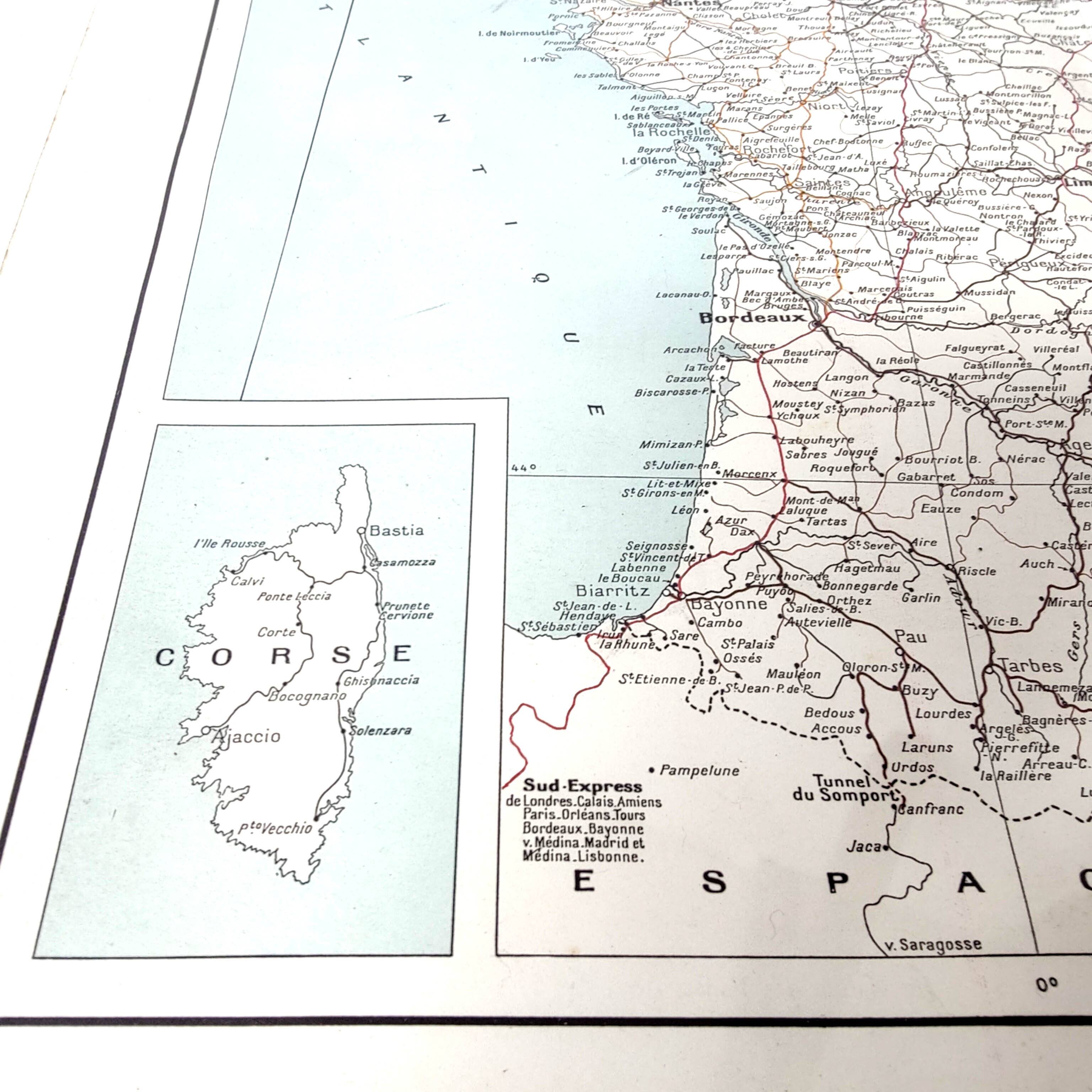 Old map of France in 1950 43x43cm
