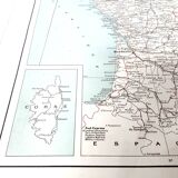 Old map of France in 1950 43x43cm