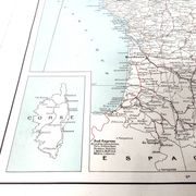 Old map of France in 1950, 43x43cm.