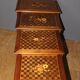 Set of Four Nesting Tables in Flower Marquetry circa 1900