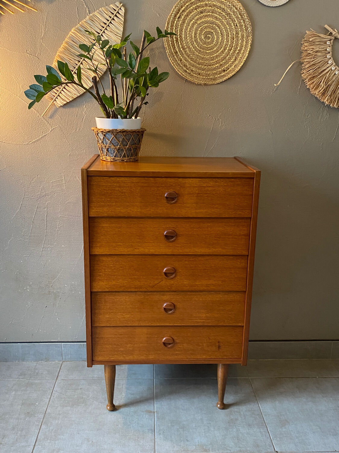 60s teak chest of drawers