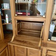 Commode étagère buffet d'angle en orme massif desmarchelier