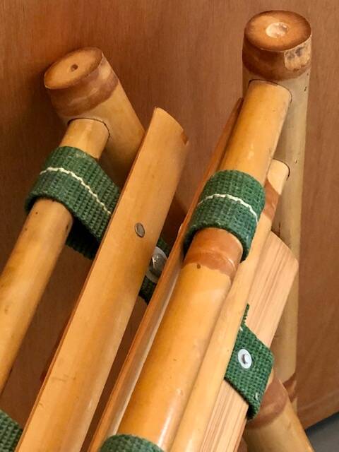 Bamboo deckchair and footrest from the 70s