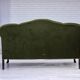 1950s, Danish 2-seater sofa, green furniture velour, ash wood legs.