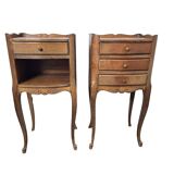Pair of Louis XV style oak bedside tables