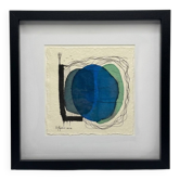 Original Abstract Drawing Framed 33x33 cm