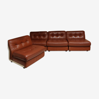 Set of 4 leather Amanta sofas by Mario Bellini for C&b italia