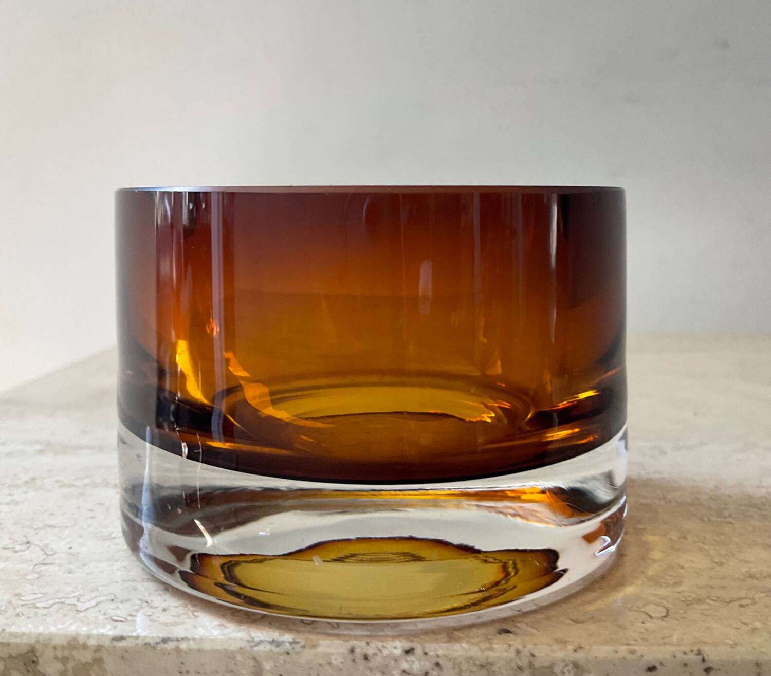 Vintage amber glass ashtray or pocket