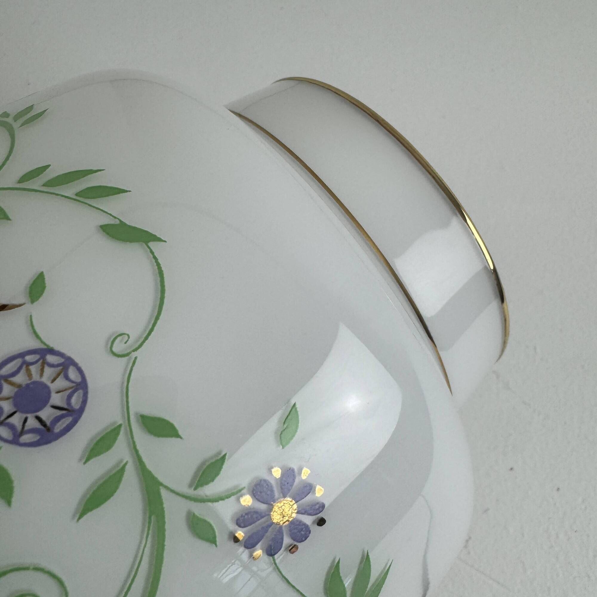 Ancienne grande suspension en opaline 1970 vintage