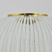 Large striped glass ceiling lamp in brass, Limburg, Germany, 1970s.