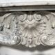 Louis XV style white Carrara marble fireplace, 19th century.