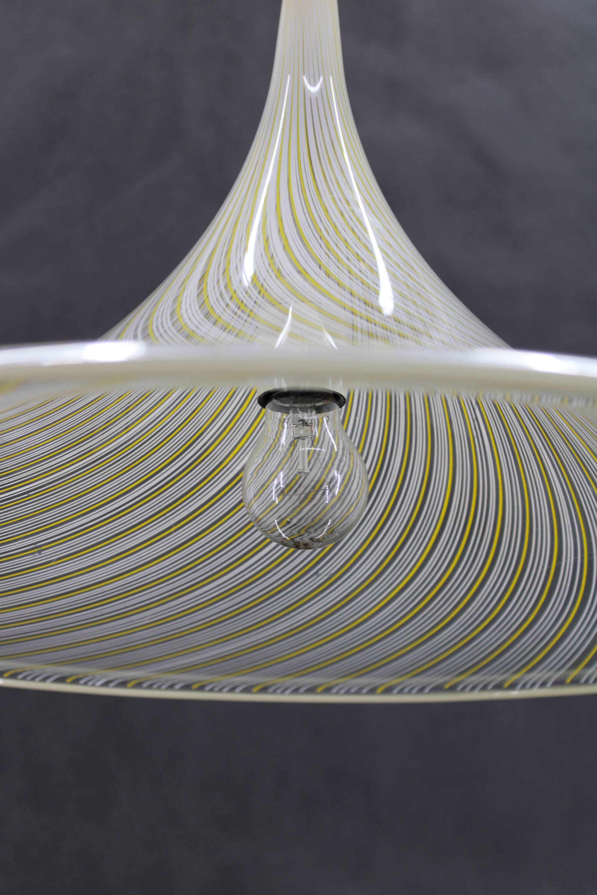 1970s  Guzzini "Trumpet" Pendant Lamp by Meblo, Italy