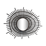 Vintage mirror 1960 orTF rattan sun - 80 x 67 cm