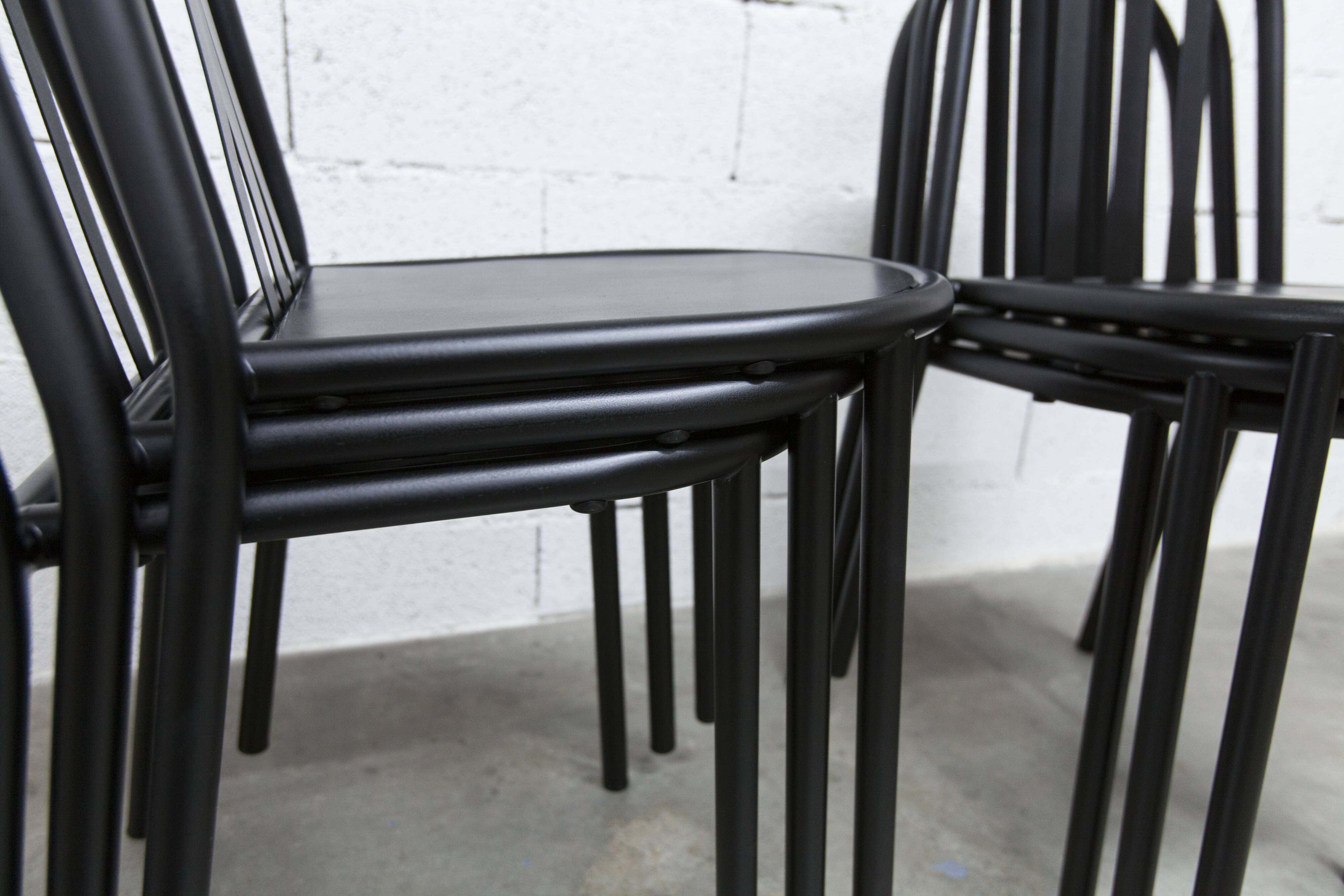 Set of 6 "202" model chairs by Robert Mallet Stevens 1980