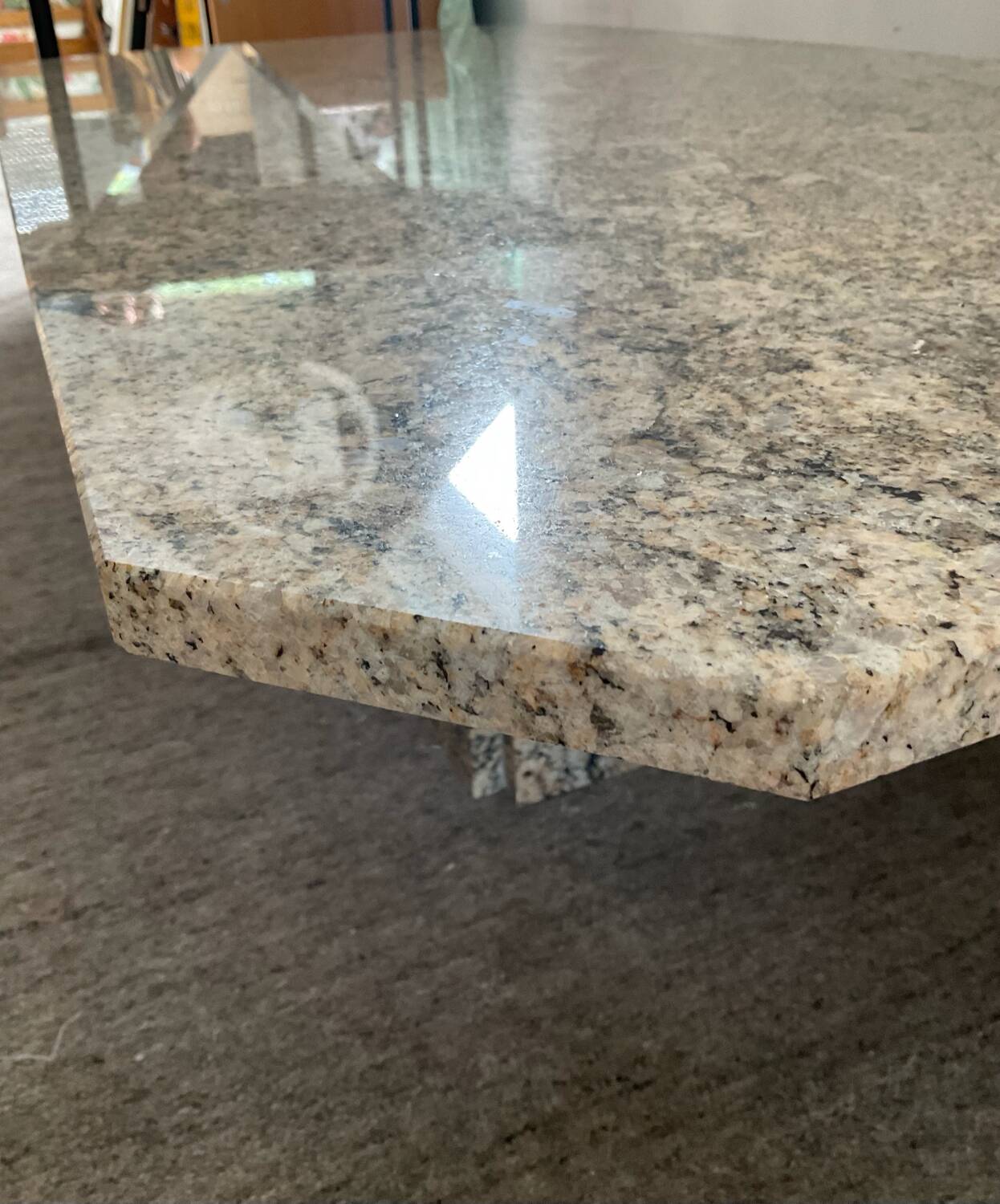 Large minimalist vintage granite coffee table
