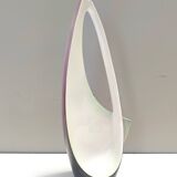 Purple, Pink and White Hand-Painted Ceramic Vase by Ariele, Turin, Italy