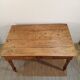 Old solid wood farmhouse table pitchpin turned legs 1 drawer