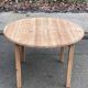Renovated round Scandinavian dining table, extendable, made of solid wood, 110-140cm.