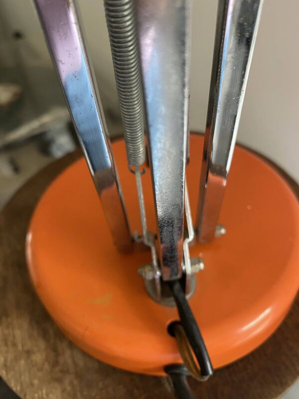 Lampe FASE vintage 70s orange architecte desk lamp space age design Très bon