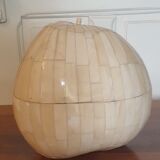 Coconut ice cube bucket, 50s marquetry