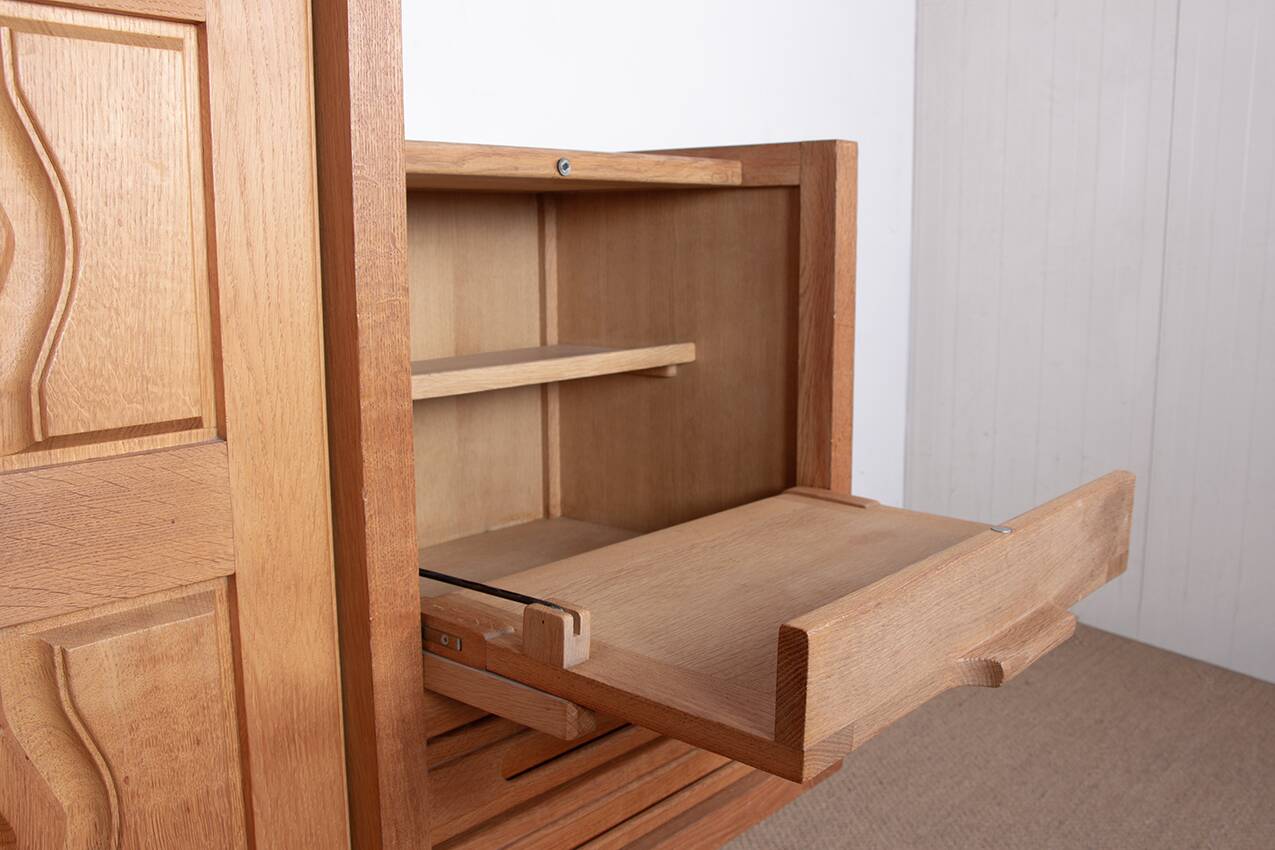 Solid oak buffet and faience, Guillerme and Chambron for your home,