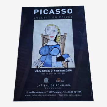 Affiche d' exposition picasso collection privée 2010 chateau de pommard