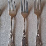 6 silver-plated cake forks