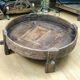 Antique Indian Teak Low Grinder Table, 1940s