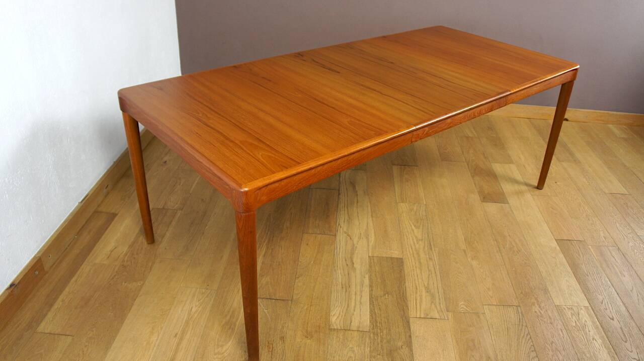 Danish Dining Table in Teak by Henry Walter Klein, Bramin Edition 1960