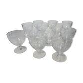 Suite of 12 Art Deco Crystal glasses