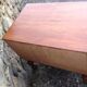 Two-drawer bedside table in oak veneer / 60s-70s