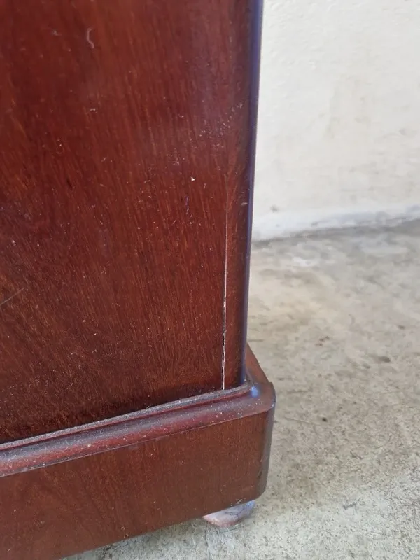 Louis Philippe XIX mahogany veneer and marble bedside table