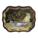 Large metal tray with cabbage pattern