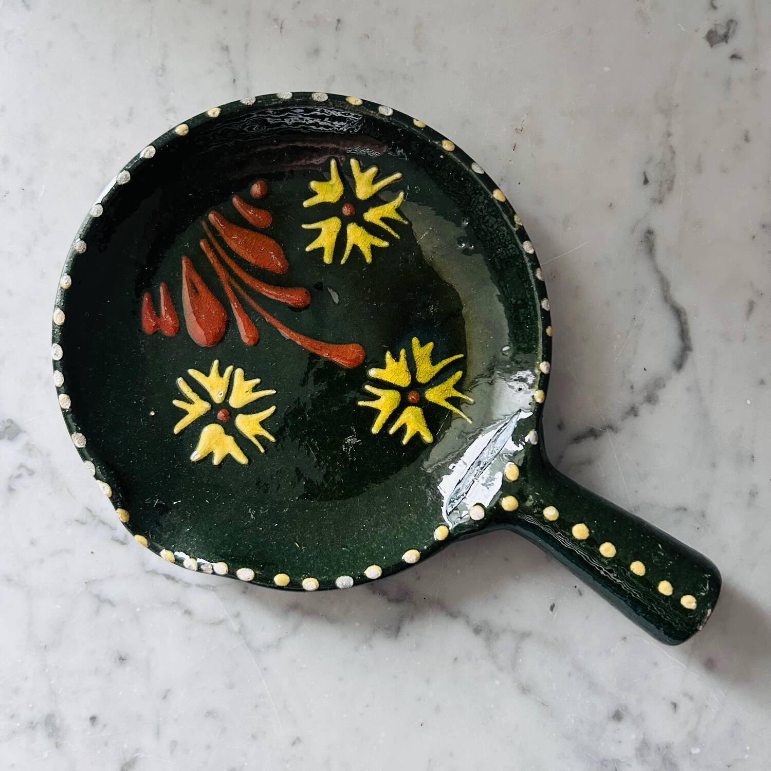 Alsatian pottery plate signed